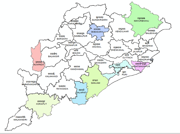 Map of our impact areas in Odisha